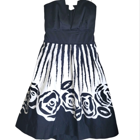 🎉 Candy Couture Strapless Dress Lg Black/White 🖤 - Picture 1 of 9